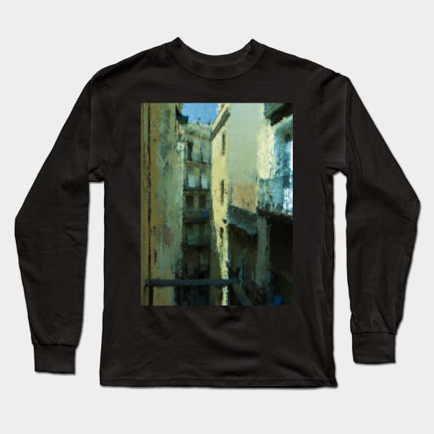 View from the Balcony in El Raval - Barcelona Long Sleeve T-Shirt by Marian Voicu